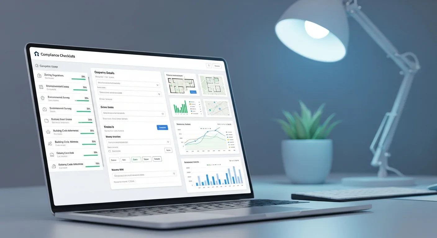 Interface d'un logiciel de diagnostic immobilier sur écran d'ordinateur professionnel